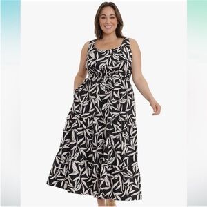 Maggy London Black and White Sleeveless Sundress